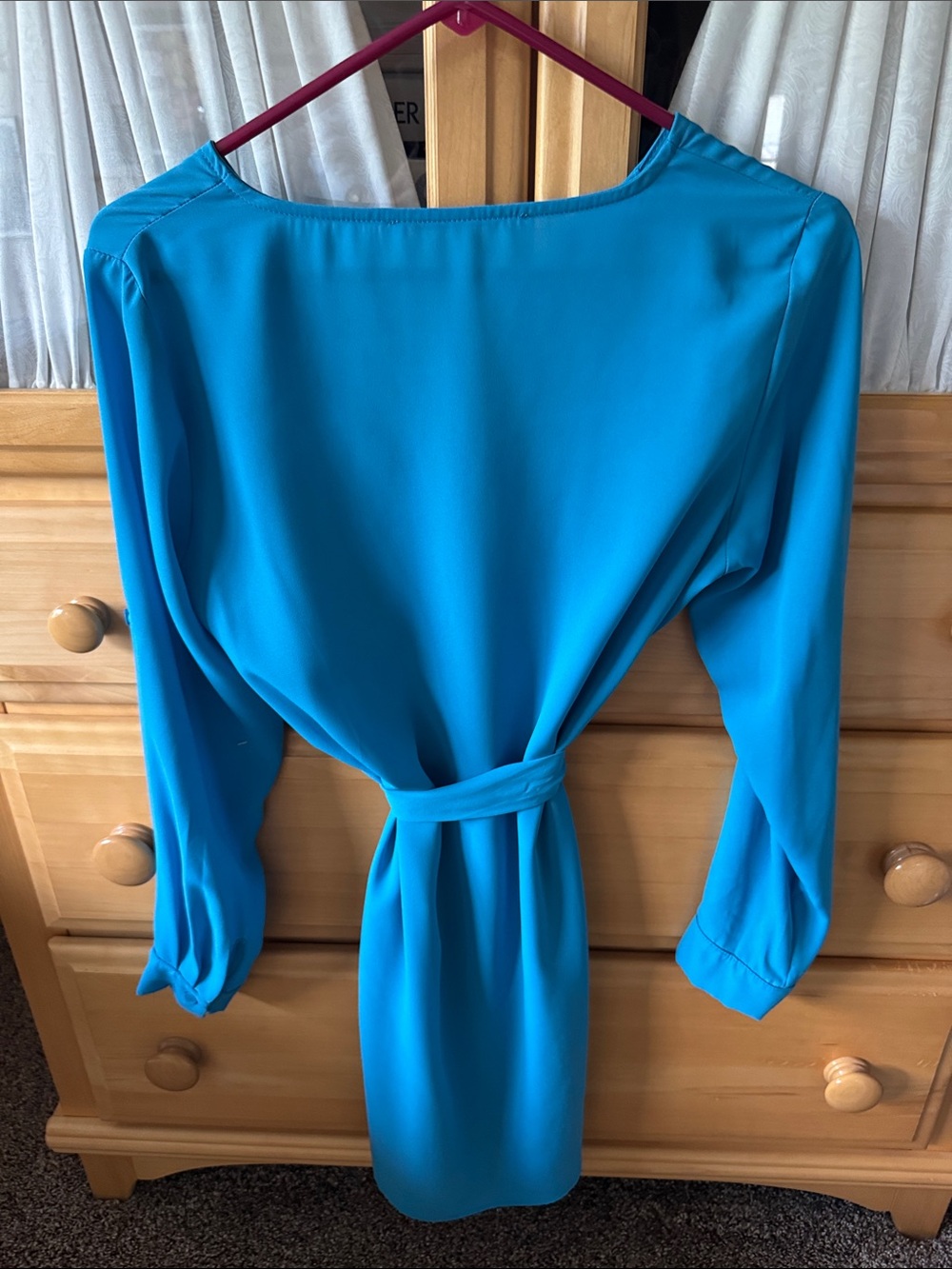 Collective Concepts Turquoise Tie-Waist Wrap Dress - Picture 4 of 4